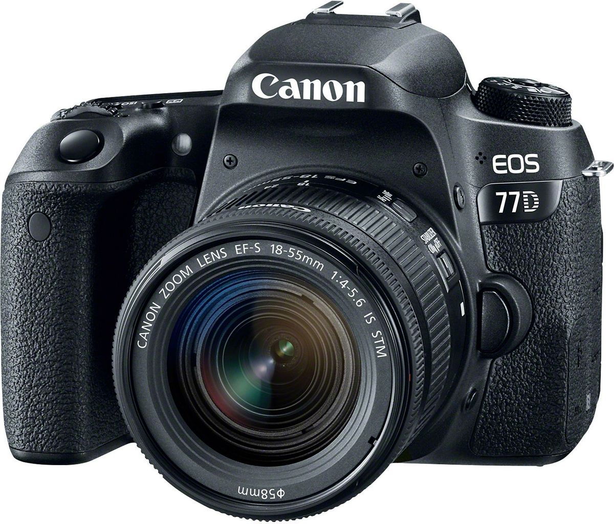Canon EOS 77D Kit 18-55 IS STM цифровая зеркальная фотокамера1892C017 Canon EOS 77D Kit 18-55 IS STM цифровая зеркальная фотокамера1892C017Canon EOS 77D откроет вам новые творческие возможности в создании фотографий. Откройте для себя новые объекты и способы съемки. Современная система автофокусировки настраивает резкость именно там, где это необходимо, как при использовании оптического видоискателя, так и при использовании сенсорного экрана с высоким разрешением. Серийная съемка со скоростью до 6 кадров/сек. позволяет запечатлеть даже мимолетное выражение лица. Датчик изображения APS-C нового поколения позволяет создавать изображения с высокой детализацией даже в ярко освещенных и затененных местах. Самая быстрая в мире система автофокусировки в режиме Live View обеспечивает резкость изображений даже при съемке быстро движущихся объектов. Снимайте видео Full HD с кинематографическими эффектами малой глубины резкости и динамической передачей движения с частотой до 60 кадров/сек. Автофокусировка Dual Pixel CMOS AF сохраняет четкость объектов при изменении вашего положения, а встроенная...