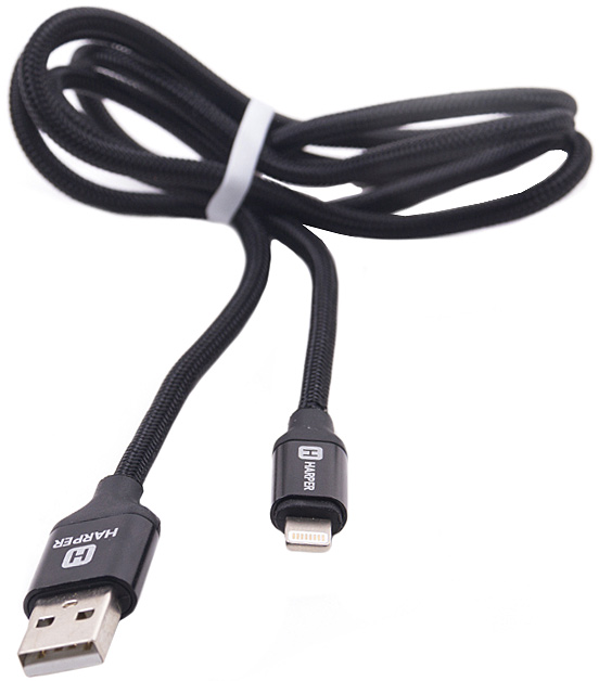 Harper Brch-510, Black кабель USB - Lightning (1 м)00-00001355 Harper Brch-510, Black кабель USB - Lightning (1 м)00-00001355USB - Lightning, Длина кабеля: 1 м. Нейлоновая оплетка. Повышенная износоустойчивость. Повышенный срок службы - проверенные материалы. Mеталлический штекер на концах. Способны заряжать устройства до 2 ампер.
