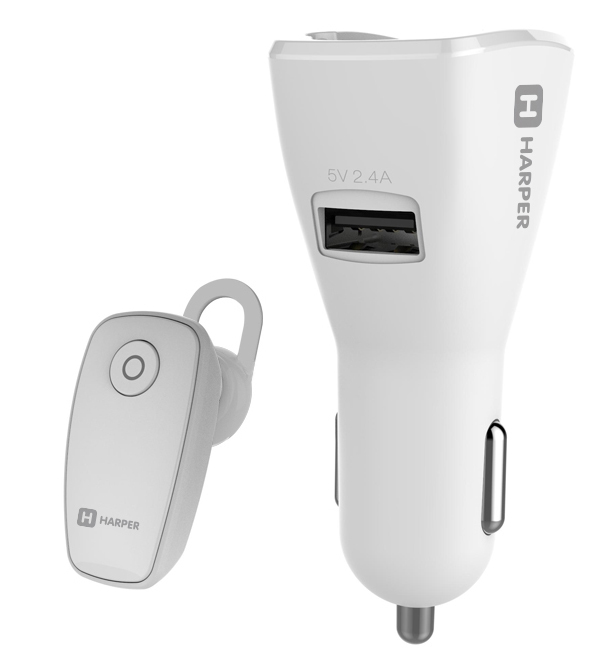 Harper HBT-1723, White Bluetooth-гарнитура + автомобильное зарядное устройство00-00001364 Harper HBT-1723, White Bluetooth-гарнитура + автомобильное зарядное устройство00-00001364Комбинированное устройство Bluetooth-гарнитура плюс автомобильная зарядка 2 в 1Версия Bluetooth: 4.1Эффективный радиус действия: 10 мЛитий-полимерный аккумуляторЧастотная характеристика: 80 Гц-18 КГцВремя непрерывной работы: 4-5 часовВремя зарядки: около 1 часаМягкие силиконовые накладки для максимального комфорта