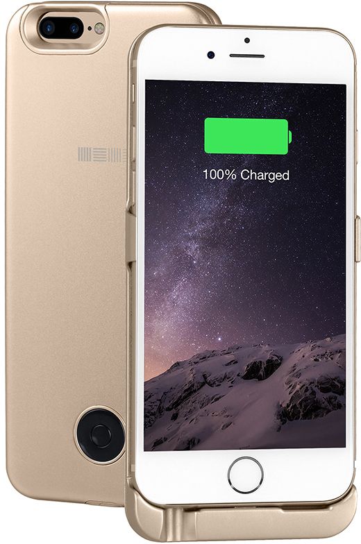 Interstep чехол-аккумулятор для iPhone 7P/6Plus, Gold (5000 мАч)51433 Interstep чехол-аккумулятор для iPhone 7P/6Plus, Gold (5000 мАч)51433Тонкий корпус из легкого сплава аллюминия всего 8ммвстроенный аккумулятор 5000 мач polymer, это +125% заряда смартфонавход питания клипа 8 pin (идентичен входу питания смартфона)поддержка сквозного заряда - заряжает iphone, когда заряжается сам чехол-аккумулятор (поставив на ночь на зарядку - с утра оба устройства будут заряжены)Тип аккумулятора: POLYMER до x1000 цикловВес: 145 гр вход питания служит только для заряда, передача данных и аудио - не поддерживаетсяВремя заряда чехла: около 5 часовВремя заряда чехол+смартфон: около 8 часовСовместимость: iPhone 6 Plus, iPhone 7PLUSКомплектность: чехол-аккумулятор (кабель 8пин в комплект не входит).