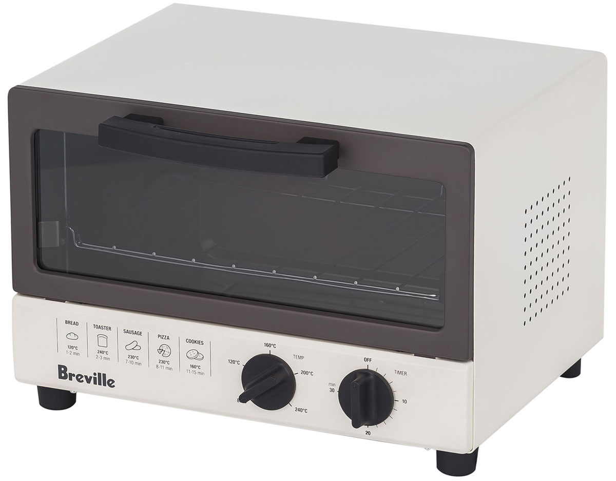 Breville W360 мини-печь67094 Breville W360 мини-печь67094Breville W360 - компактная мини-печь, в которой предусмотрено пять режимов работы. Выбирая их, пользователь может разогреть сэндвичи, обжарить сосиски, испечь печенье или приготовить пиццу. Оптимальная температура и время нагрева для каждого блюда указаны на передней панели прибора.Мини-печь имеет механическое управление при помощи пары поворотных регуляторов. Поддерживается 5 температурных режимов работы: 80°С, 120°С, 160°С, 200°Си 240°С. Есть возможность установить 30-минутный таймер. Автоматический контроль температуры защищает прибор от перегрева и поломки. Внутренняя камера мини-печи Breville W360 имеет антипригарное покрытие, что позволяет поддерживать чистоту безо всяких усилий. Удобство ухода обеспечивается также наличием выдвигающегося поддона для крошек.Дверца изготовлена из закаленного стекла. Она откидывается при помощи ручки, при этом происходит автоматическое выдвижение противня – производить закладывание и выемку готовых блюд очень удобно.