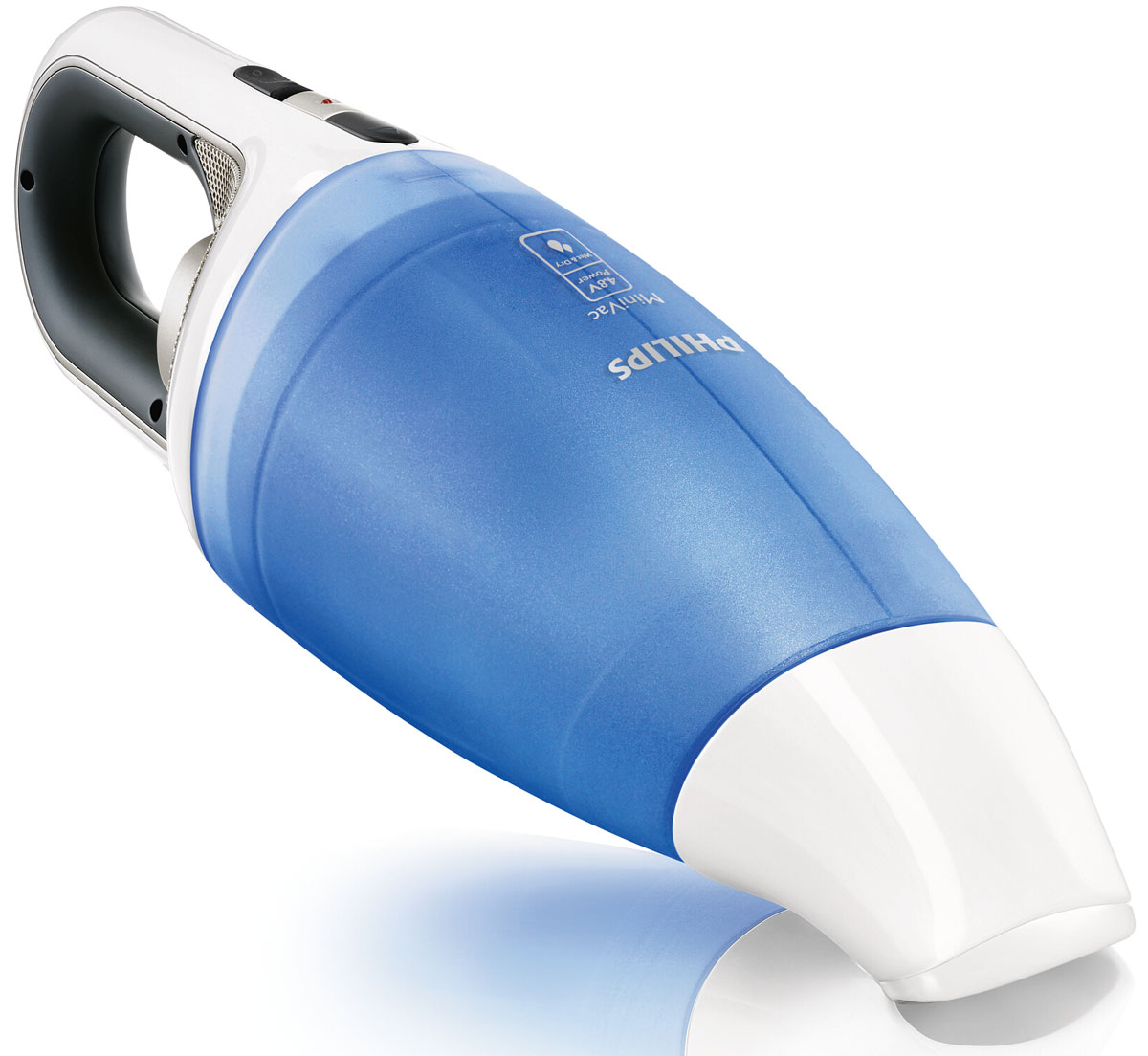 Ручной пылесос для автомобиля Philips MiniVac FC6142/01FC6142/01 Ручной пылесос для автомобиля Philips MiniVac FC6142/01FC6142/01Великолепные результаты уборки благодаря пылесосу Philips FC6142/01. Система Wet&Dry позволяет убирать разлитые жидкости и сухую грязь, а насадка аэродинамической формы эффективно собирает пыль. Плоская зарядная базаPhilips FC6142/01 можно хранить, поместив в зарядную базу, закрепленную на стене или стоящую на столе. Это обеспечивает постоянную зарядку мощного аккумулятора и готовность пылесоса Philips FC6142/01 к работе. Двухуровневый циклонный фильтр для оптимальных результатов фильтрацииЦиклонная система пылесоса обеспечивает оптимально высокую мощность всасывания и эффективность очистки в течение длительного времени. Двухуровневая система фильтрации гарантирует, что вся собранная пыль остается внутри пылесоса. Первичный фильтр блокирует основную часть пыли, тогда как вторичный фильтр улавливает более мелкие ее частицы. Насадка аэродинамической формы для более эффективного сбора пылиНасадка аэродинамической формы для пылесоса Philips FC6142/01 сконструирована таким образом, чтобы максимально тщательно собирать пыль, включая самые мелкие частички. Эргономичная форма насадки поможет делать уборку даже в самых труднодоступных местах. Изогнутая ручка для удобного захватаPhilips FC6142/01 оснащен изогнутой ручкой для максимально удобного захвата. Philips FC6142/01 можно держать самым удобным для вас образом. Мягкое резиновое покрытие ручки обеспечивает удобство и универсальность захвата. Насадка снимается одним нажатием, что обеспечивает простоту очисткиНасадка пылесоса Philips FC6142/01 отсоединяется одним движением, что обеспечивает простоту и удобство очистки: теперь вам не придется касаться грязных частей прибора.